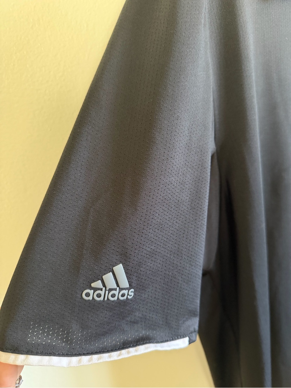 adidas Black Polo with Gray Collar and Trim - Picture 4 of 7